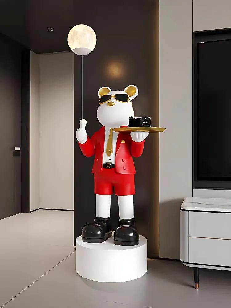 Living Room Violent Bear Ornaments for Home Decoration, Suit and Sunglasses, Bluetooth Speaker, Sofa Tray, Storage