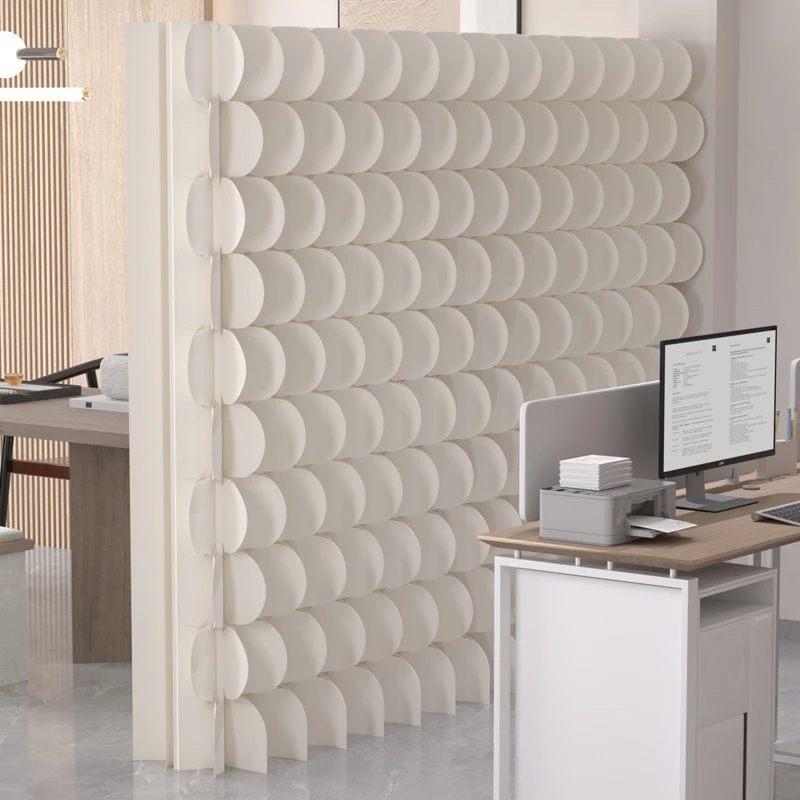 Room Divider Accordion-Style Privacy Screen Retractable Folding Paper Wall Partition Portable Freestanding False Wallfor Home