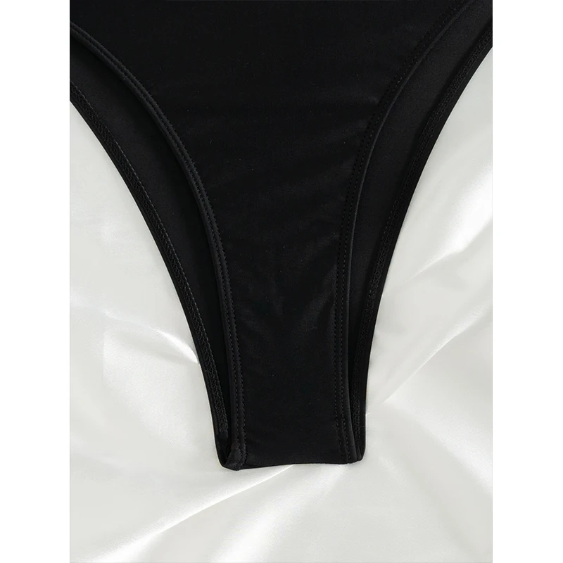 FASKOB solid color sexy One Piece bikini swimsuit female one-piece swimsuit 2025 bikini suit summer beach swimsuit