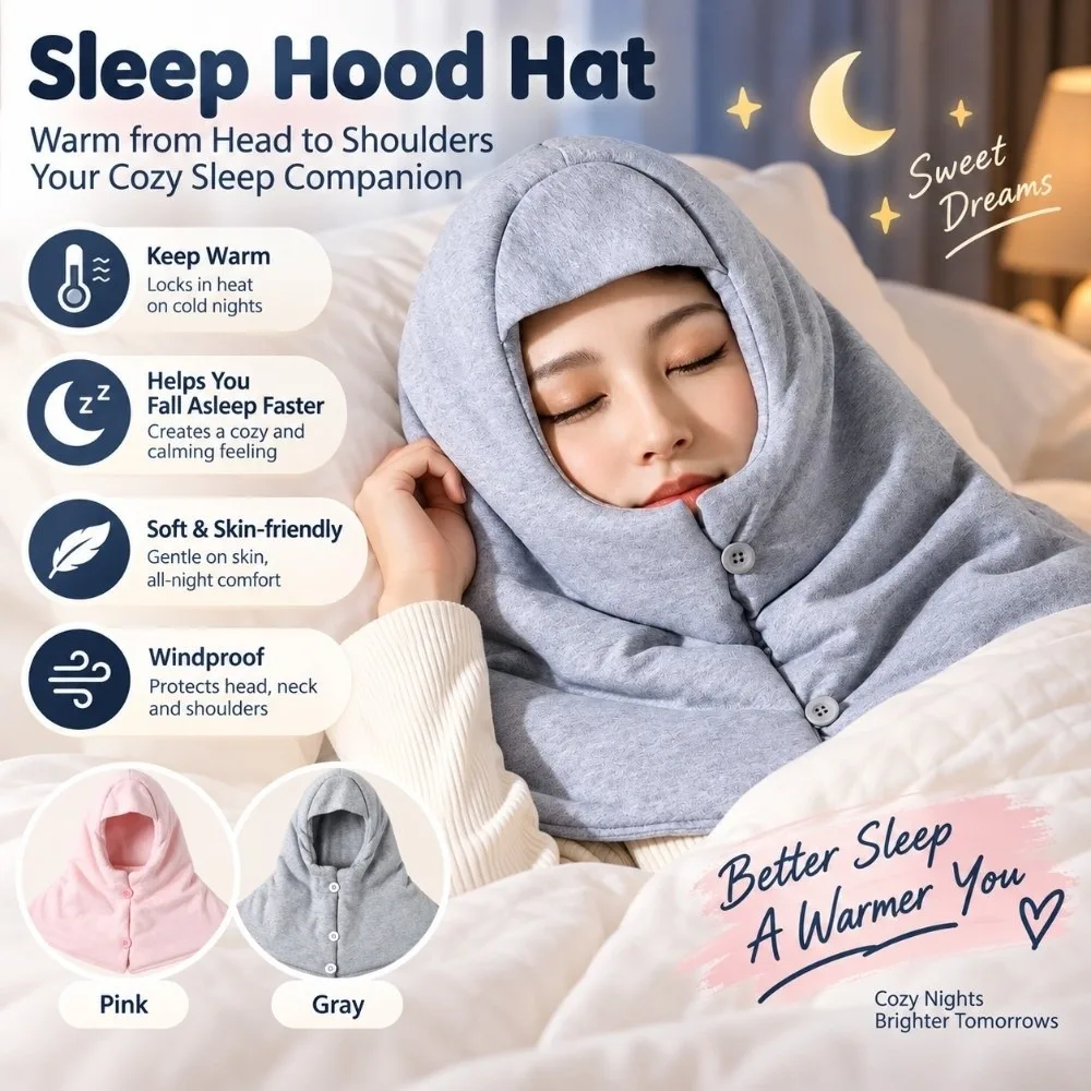 Comfortable Cotton Material Sleep Hat Soft Fabric Warm Lining Warm Head Cover Beanie Hat Maternity