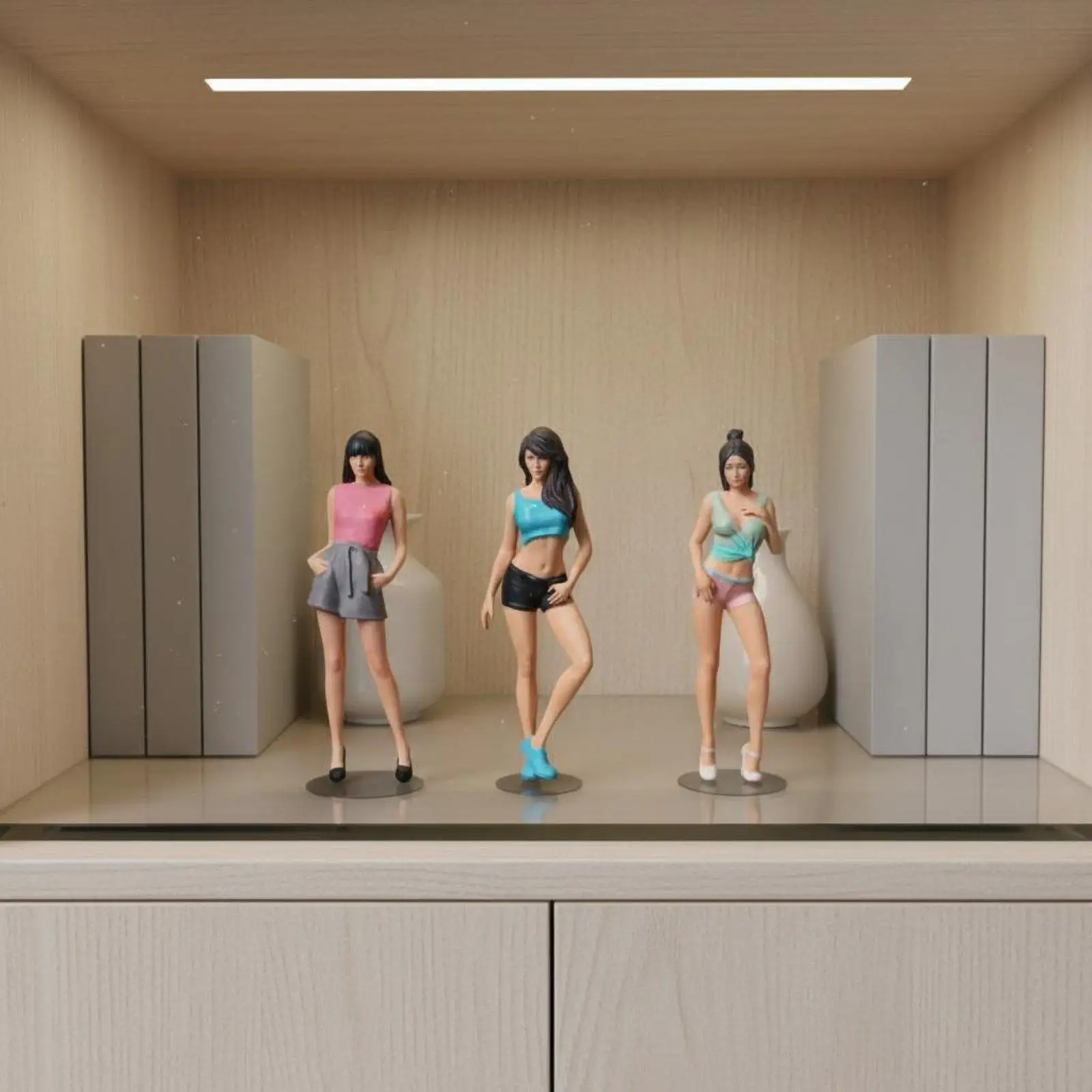 Mini Doll Resin Female Figure Set 1 64 Scale Miniature Figures Realistic Model People for Room Decoration for Girls Display