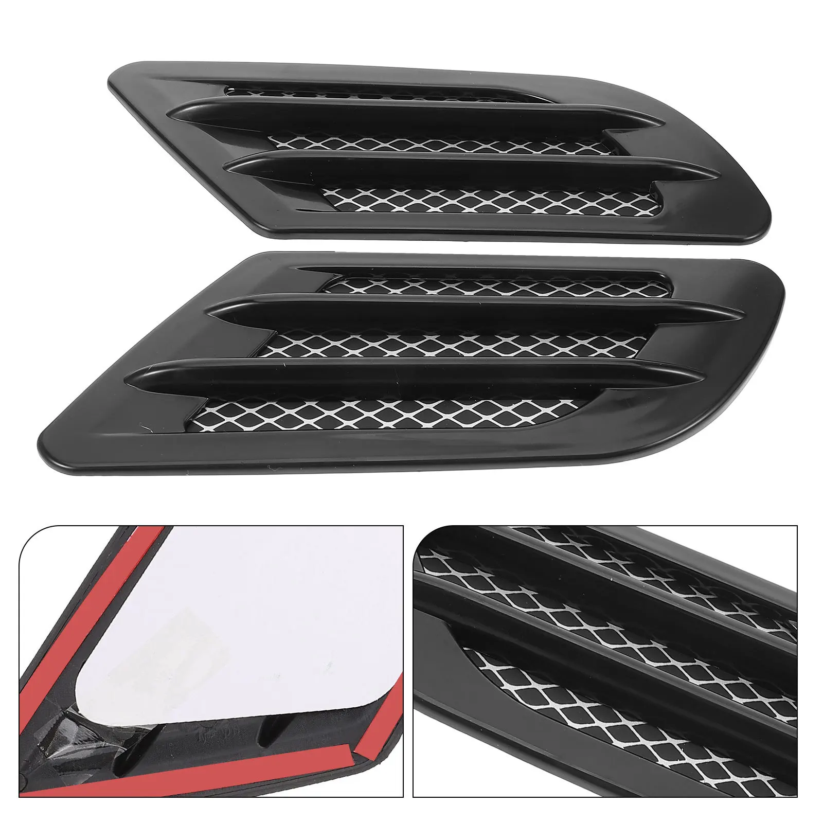 

1 Pair Shark Gill Car Stickers Hood Air Vent Trim Engine Hood Air Intake Sticker For Cars Trucks Car Vent Accessories