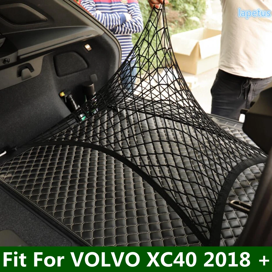 Trunk Rear Storage Cargo Luggage Mesh Net Holder With 4 Hooks Cover Fit For VOLVO XC40 2018 - 2024 Car Accessories