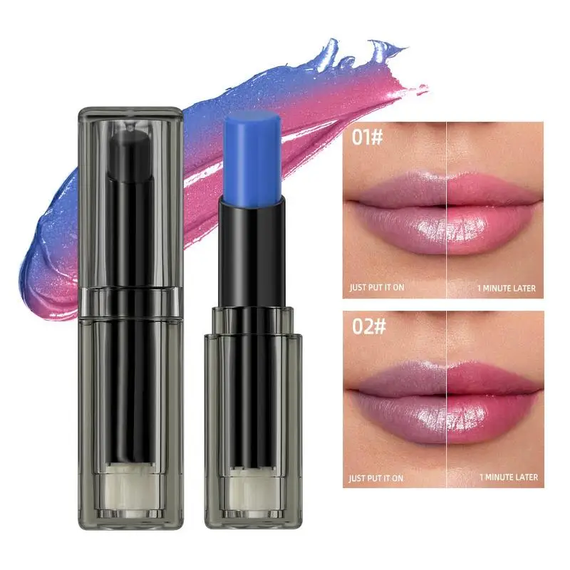 Temperatuur Kleur Veranderende Luie Lippenstift Hydrateert langdurige en niet-plakkerige cup lippenbalsem Blue Shimmer Lipstick PH Lipstick