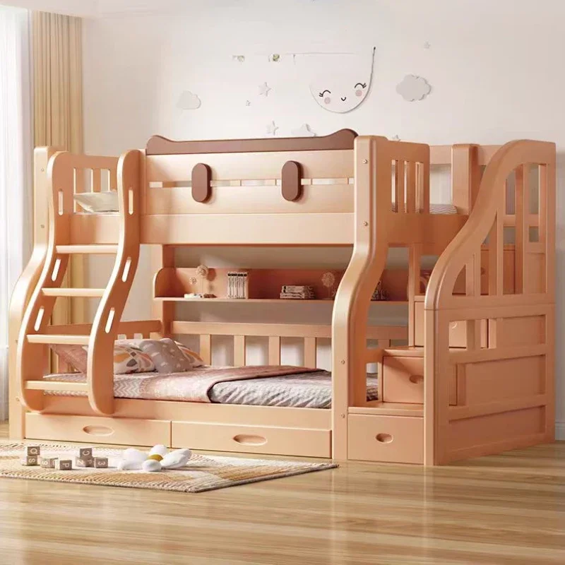 

Solid wood upper and lower beds Bunk beds Children's beds, cabinet models, lower bunk width 1.2 meters