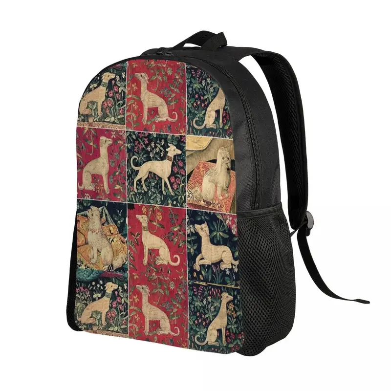 Medieval Greyhound Backpack for Men Women Water Resistant College School Whippet Sighthound Dog Bag Printing Bookbag