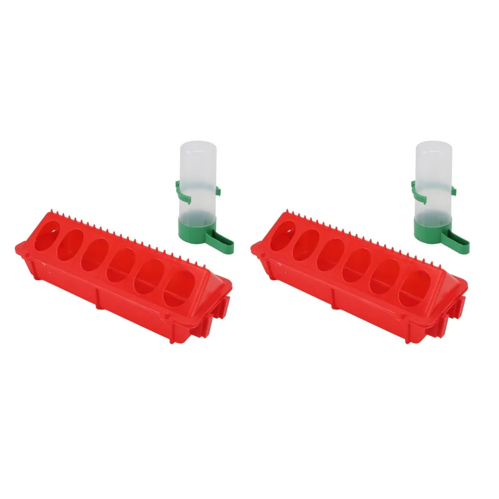 2Sets（4pcs） Easy Clean Flip Top Design Chick Water Feeder PP Splatter Proof Cover Chicken Trough Automatic Chicken Feeder Birds
