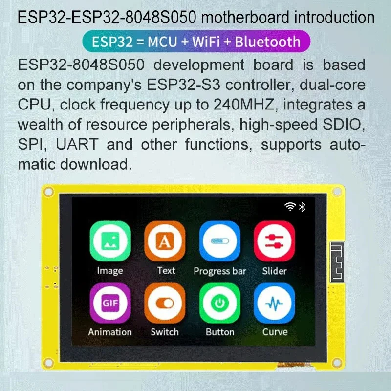 ESP32 5 Inch IPS Smart Screen for Arduino LVGL Development Board HMI 8M PSRAM 16M Flash 800x480 RGB LCD Display With Demo