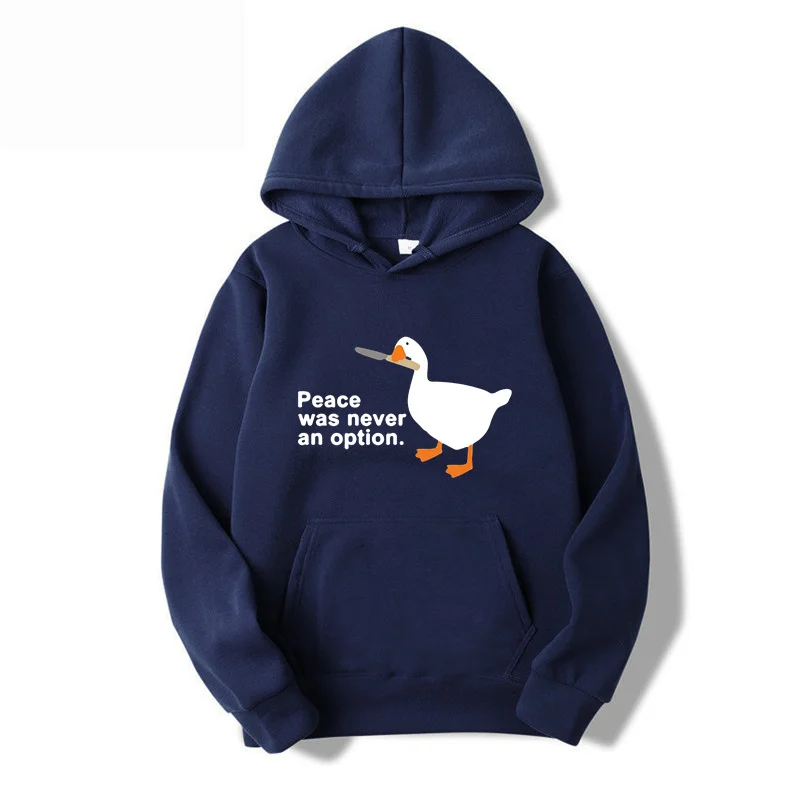 Peace Was Never An Option Goose Print Women Clothing Fashion Crewneck Hoody Creativity O-Neck Hoody Street Pocket Womens Hoodies