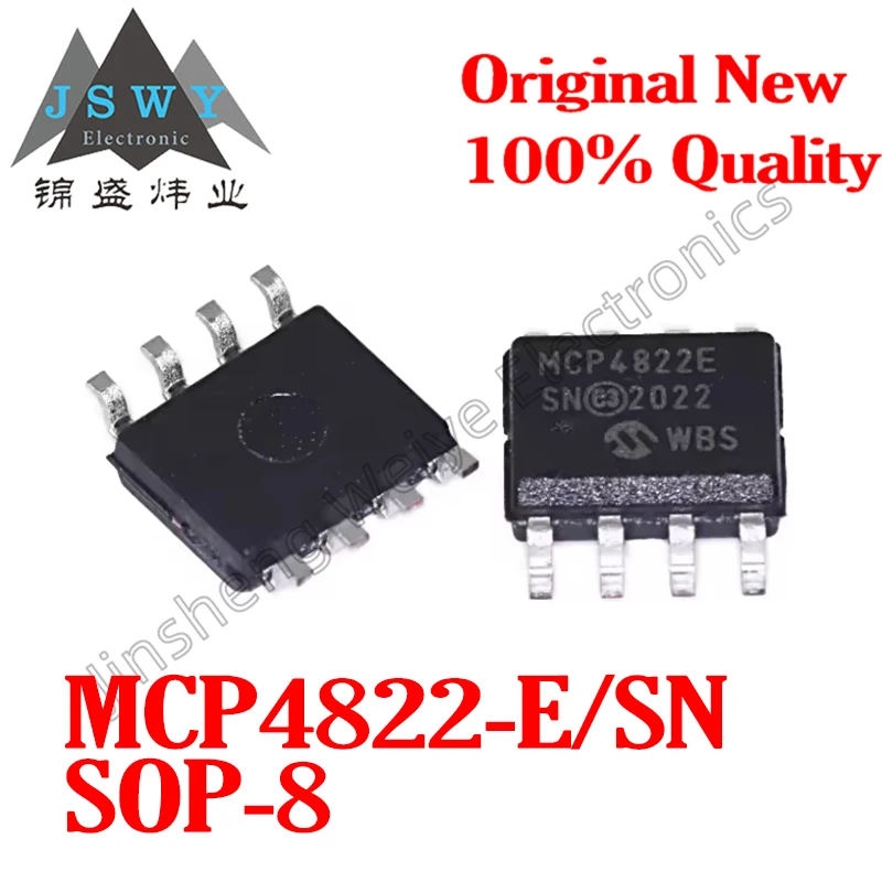 

(1/10PCS) MCP4822-E/SN MCP4822 MCP4822E SOP-8 Package Dual-Channel 12-Bit Digital-to-Analog Converter Chip Brand New Original