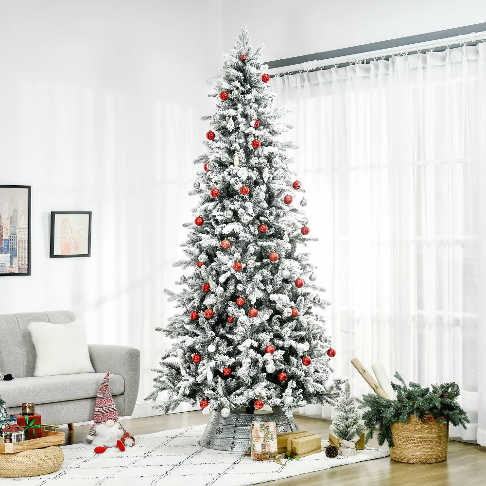 9Ft PVC Artificial Christmas Tree with 616 Realistic Cedar Branches,Auto Open， Event Decoration,christmas decorations for home