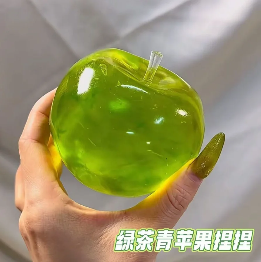 Colorful Steamer Dumpling and Green Apple Ball Slow Rising Squeeze Fidget Toy Anti-Stress Sensory Relief for Adults Funny Gifts