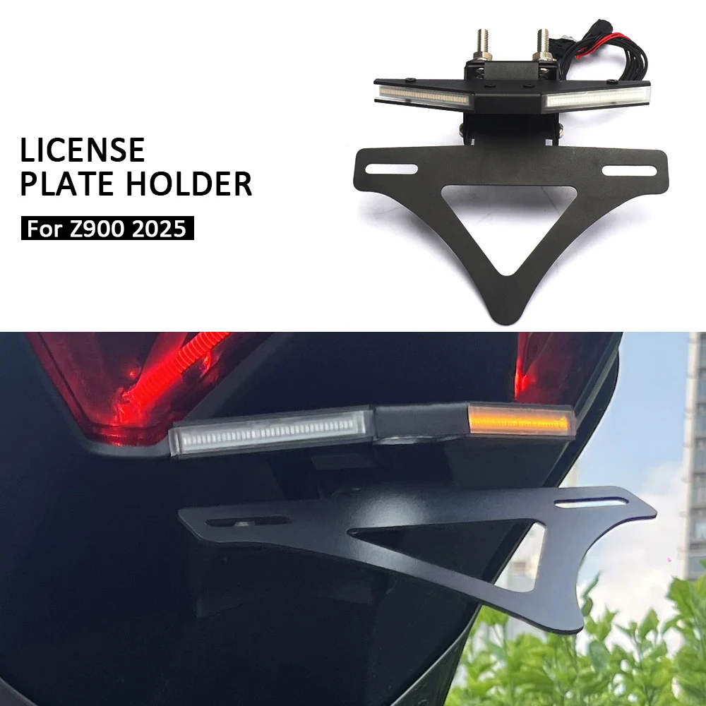 

License Plate Holder Bracket For Kawasaki Z900 z900 Z 900 2025 Motorcycle Rear Tail Frame Fender with Turn Signal