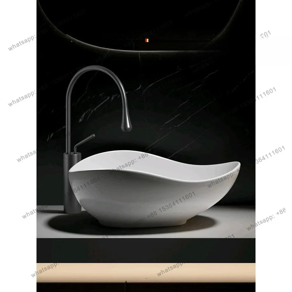 LL  German high-end ceramic stage basin art hotel washbasin hand washing to deepen washbasin creative modeling