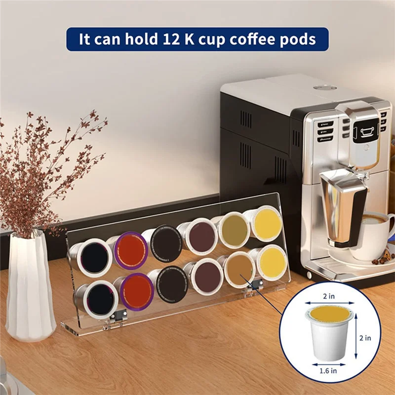 Подставка для чашки ABHU K, подставка для хранения кофе под шкафом, совместимая с 12 капсул для чашек, компактная стойка для капсул для кофе