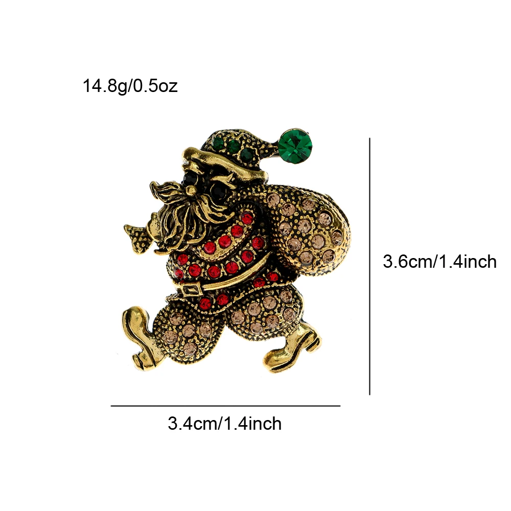 CINDY XIANG Rhinestone Christmas Santa Clause Brooch Unisex Pin Winter Fashion Jewelry Festivel Accessories New 2023 Gift