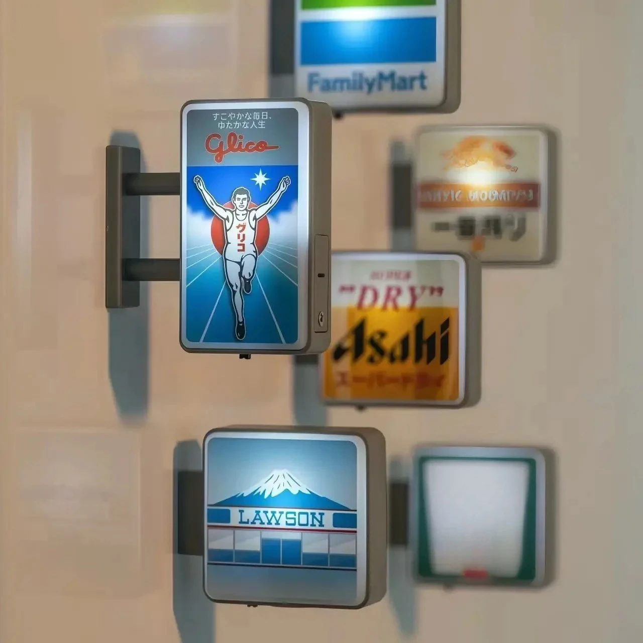1 unidad de imán adhesivo para nevera con foto de letrero luminoso publicitario de Lawson, Dotonbori Glico Lake Kawaguchi-ko Town