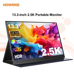 Portable Monitor 13.3 inch Gaming Screen FHD 2560x1600 Second Display HDMI USB Type C for PC Office Laptop PS Switch