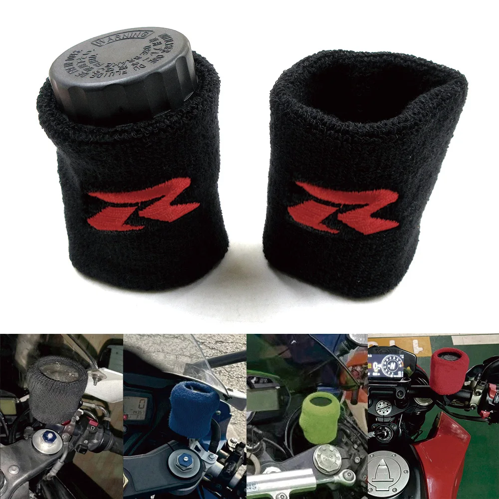 Motorcycle R Logo Front Fluid Oil Brake Tank Cup Cover Protector Reservoir Socks For Suzuki GSXR600 GSXR750 GSXR1000 GSX1300R K3