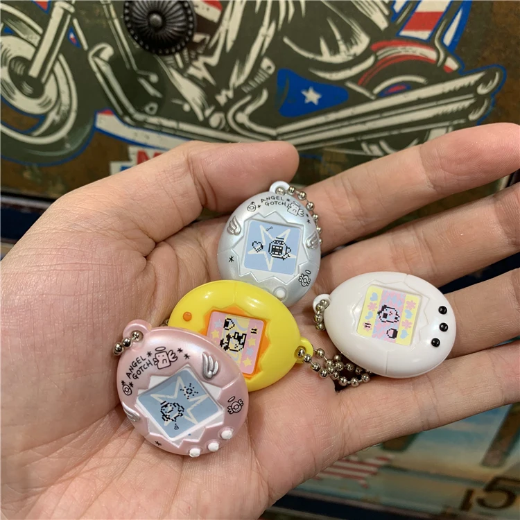 Original Tamagotchi Electric Pet Machine Model, Mini Tamagotchi Model Pendant, with Eggshell Egg Paper for Tamagotchi Lover