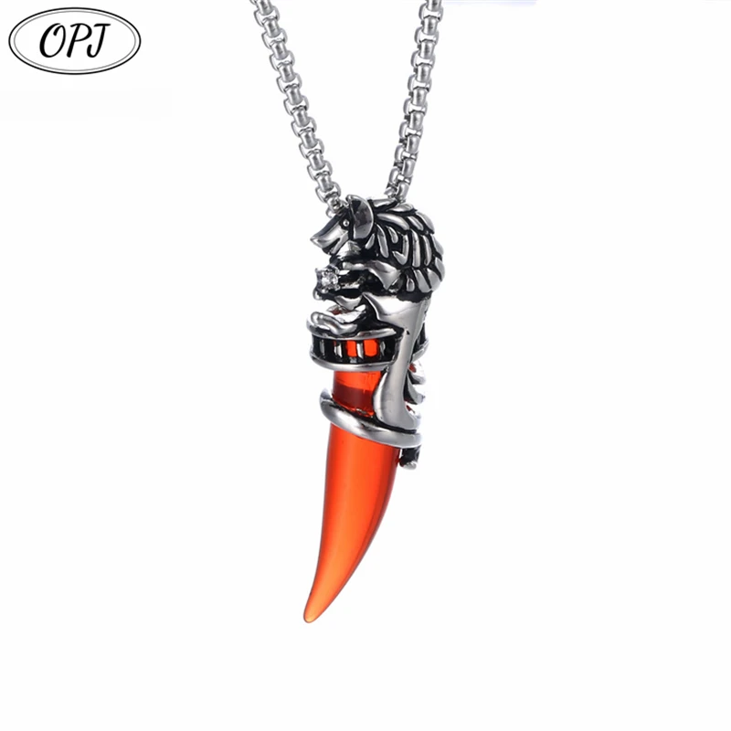 wolf tooth necklace for men tribal stark wolf fang animal tooth necklace women jewelry wolf tooth dragon pendant necklaces