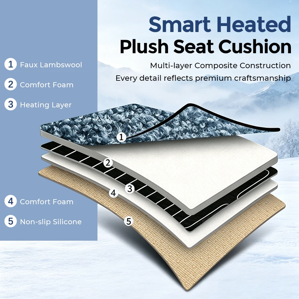 12V Heating Car Seat Cushion Fast Heated Keep Warm Winter Warmer Car Seat Cover Universal Heated Seat Cover Pads