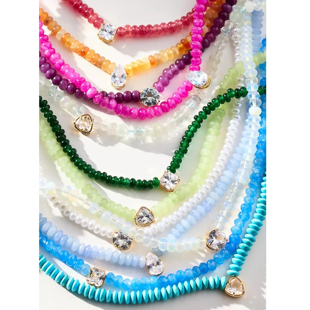 Collar de cuentas de cuentas de cristal facetadas hecho a mano, colgante de cristal de moda, accesorios de joyería exquisitos, regalo