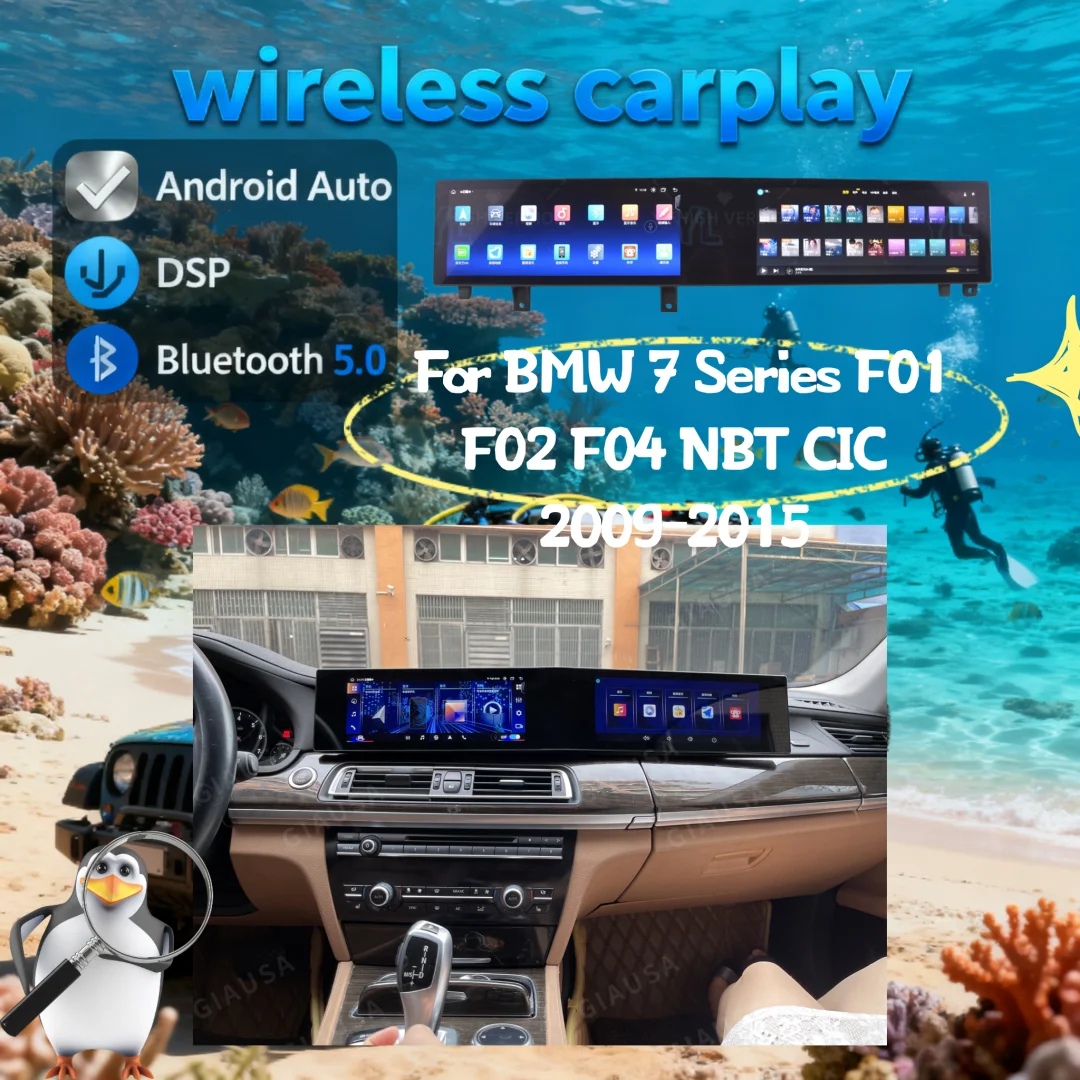 New Dual-screen 21inch Android system Multimedia For BMW 7 Series F01 F02 F04 2009-2015 CarPlay Headunit Bluetooth 5.0. 4G WIFI