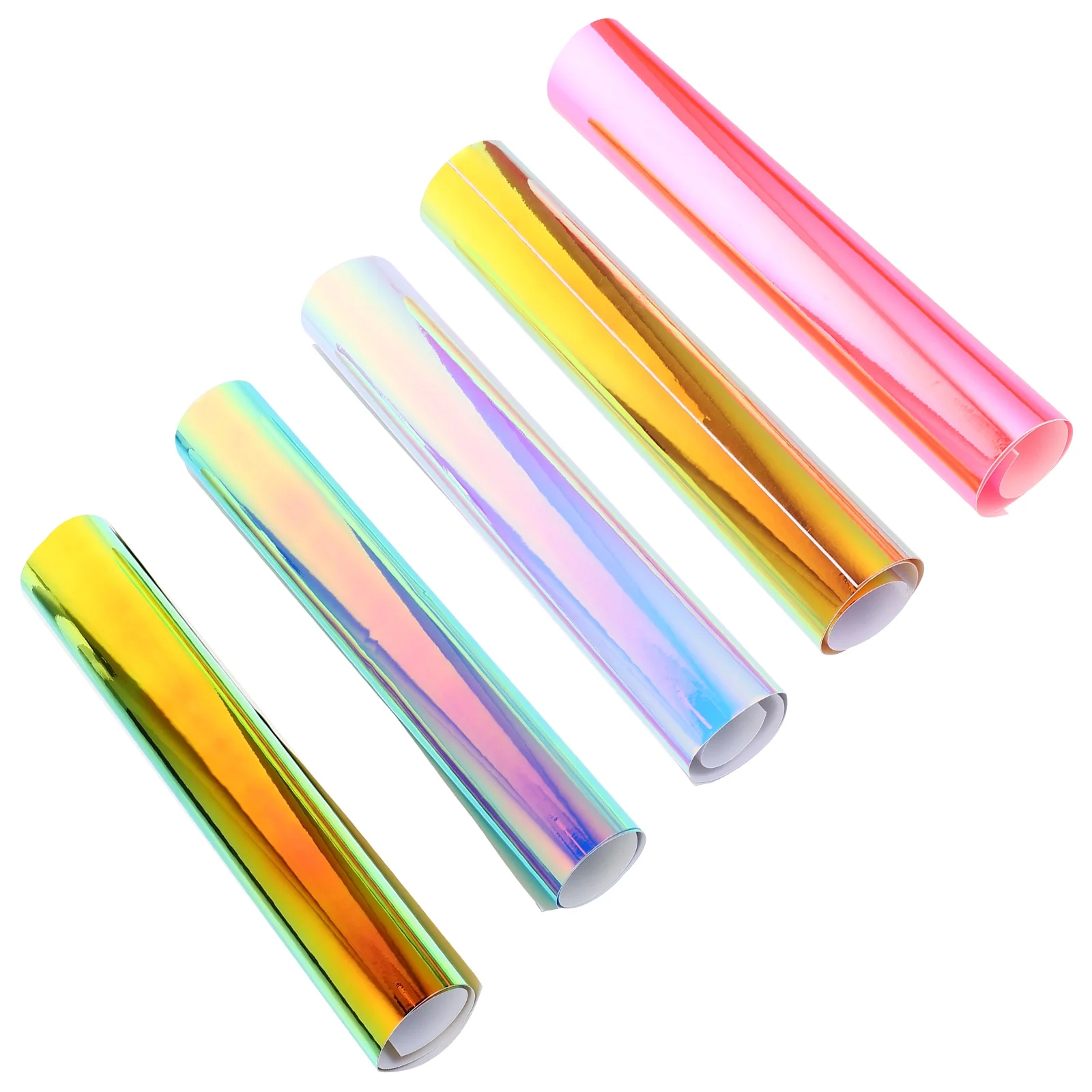 

5 Pcs Rainbow Window Clings Vinyl Film Transfer Clothing Hot Map Holographic Tint