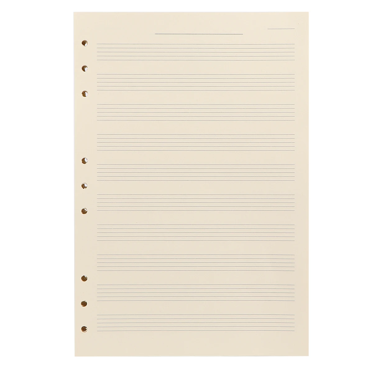 100 hojas de papel para manuscrito musical, recambio de cuaderno, cuadernos para el trabajo, personal de músicos, papel de repuesto para personal