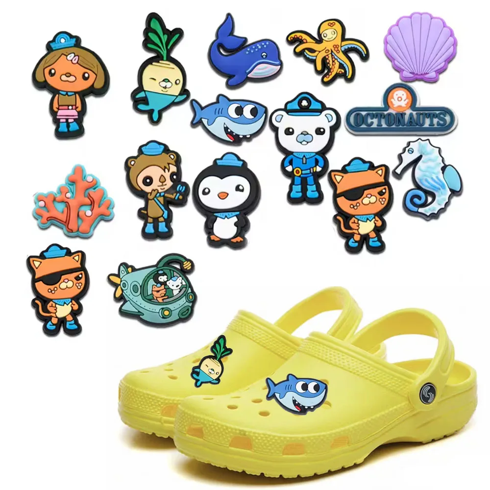 17Pcs Potdemiel Octonauts Series Shoe Charms Shoes Decoration Accessorie for Bubble Slides Clogs Sandals Buckle Kids Party Gifts
