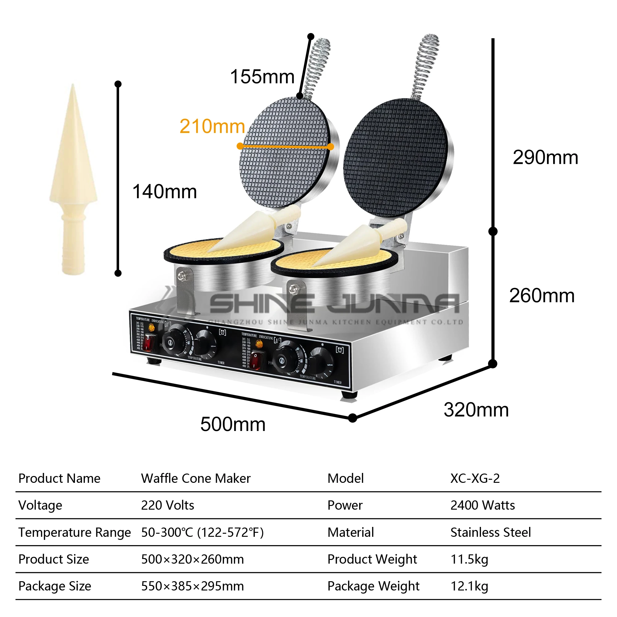Máquina de aperitivos eléctric - Waffle Cone Maker reseña y precio