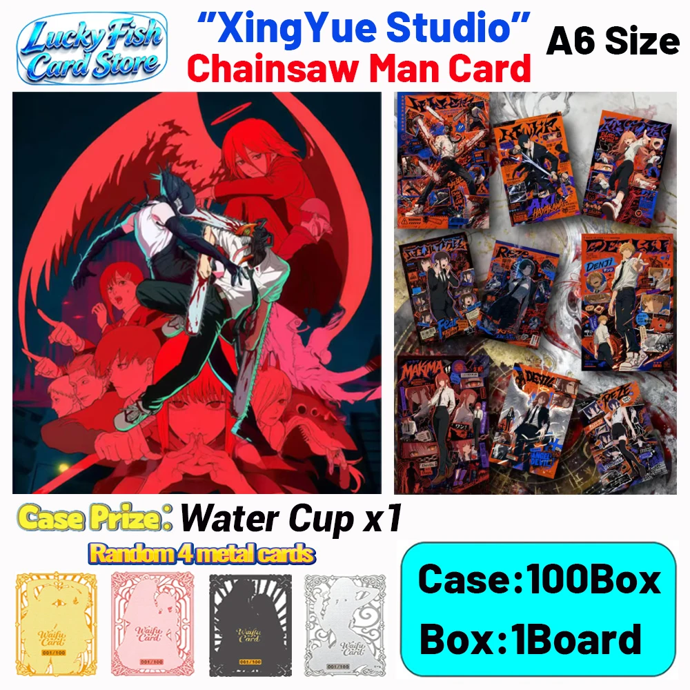 Wholesale 2026 New XingYue Creative Studio Chainsaw Man Cards A6 Size Acrylic Board Children's Toys Birthday Gifts