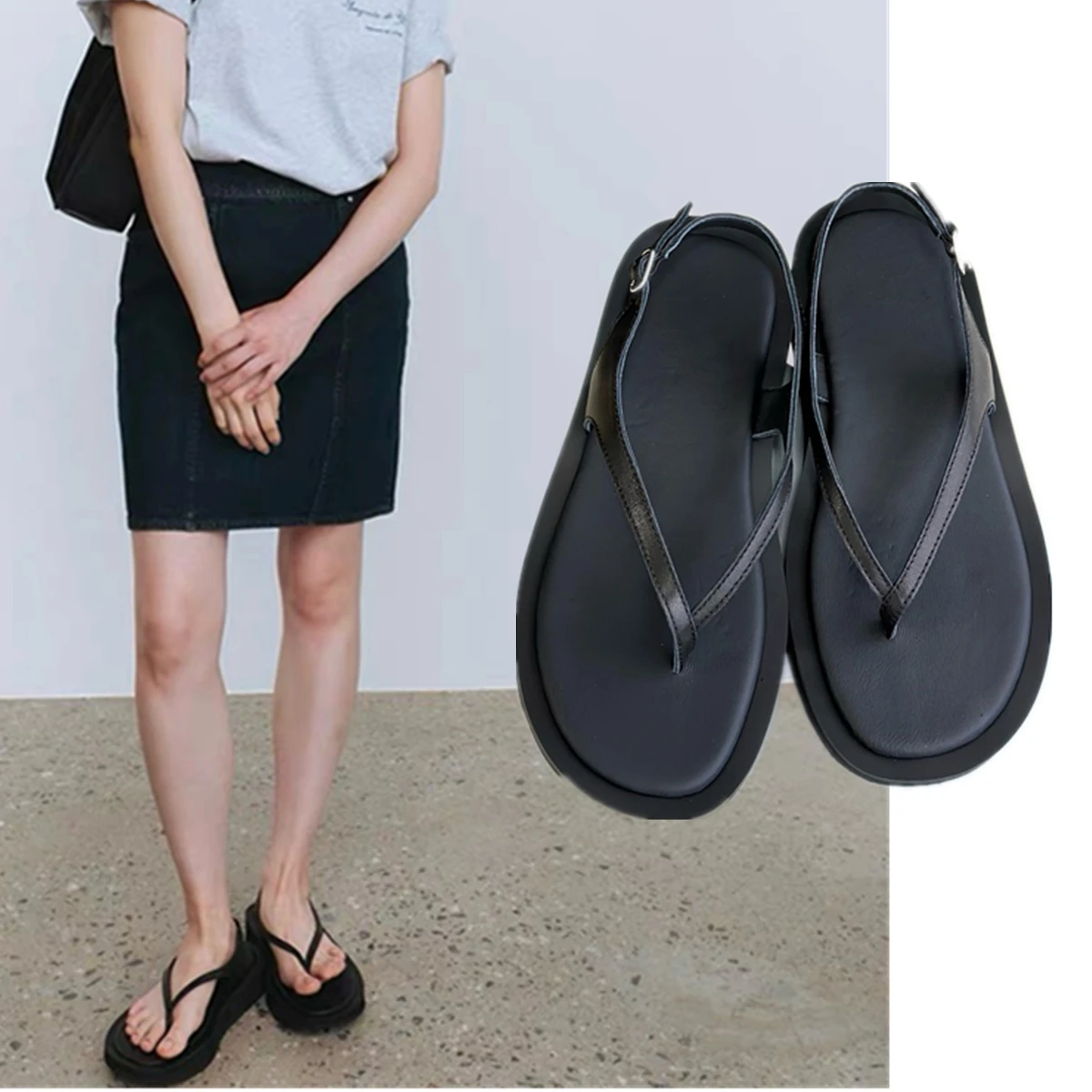 

Maxdutti French Retro Flip Flops Height Increasing Clip On Sandals Shoes Women Summer Slippers Shoes Women