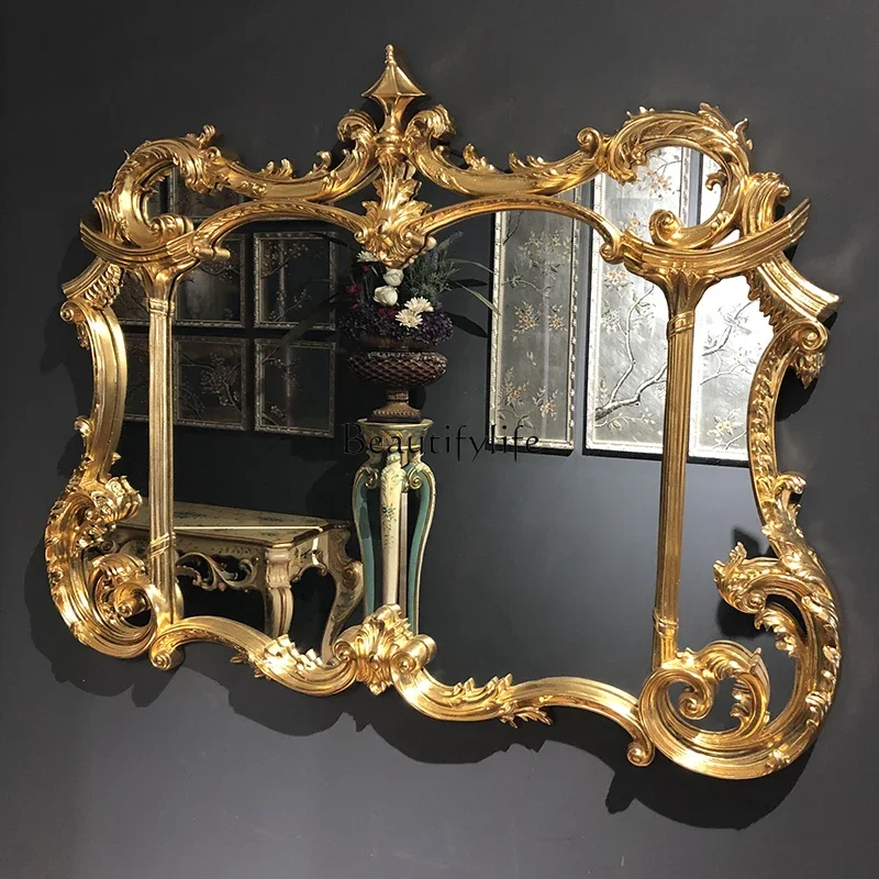 

European Retro Dressing Mirror French Classical Court Makeup Toilet Bathroom Mirror