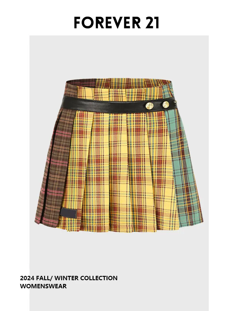 

Юбка-плиссе в клетку Forever 2 Faionable, весенняя, для повседневной носки, приталенная, длинная, из другого материала