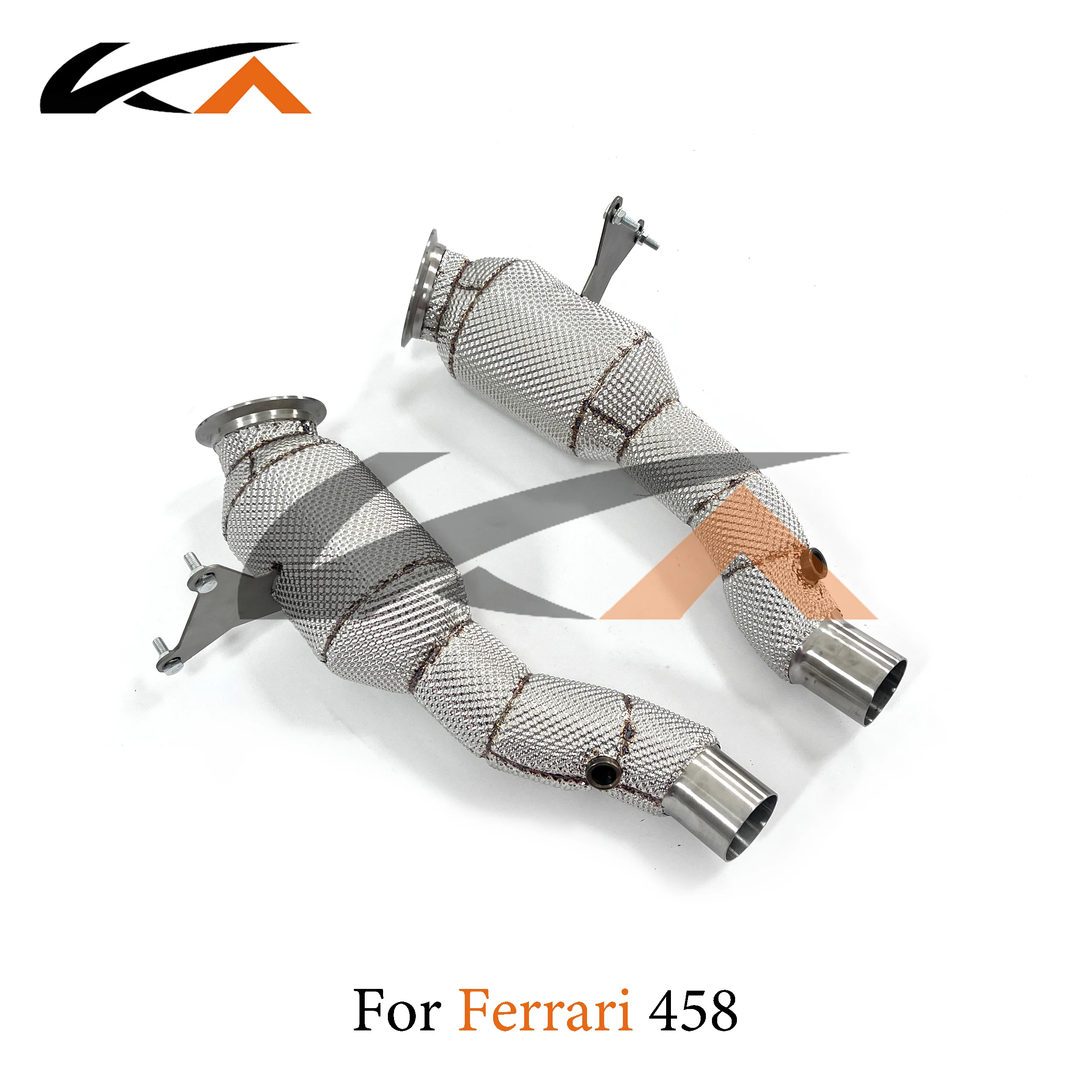 KA Tuning downpipe exhaust stainless headers for Ferrari 458 4.5L axle pipe performance parts heat shield catalysis