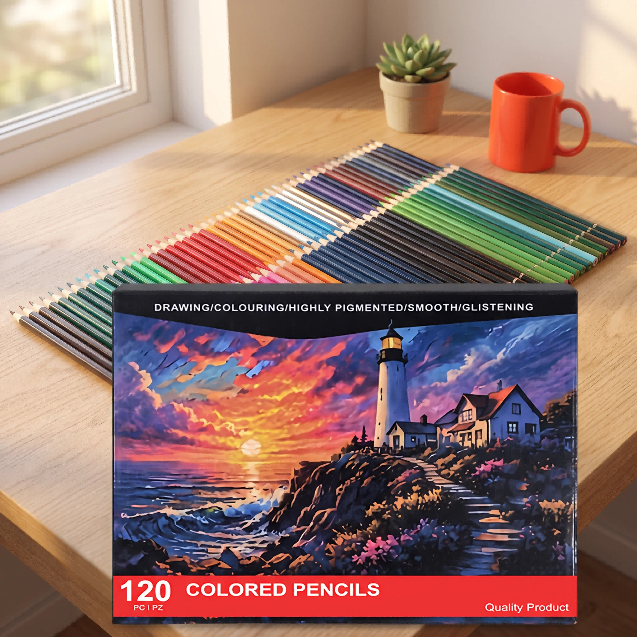 24/36/48/50/72/120 Colored Pencils Set,Soft Core Vibrant for  Shading Coloring Layering Blending,Ideal Art Supplies for Adults