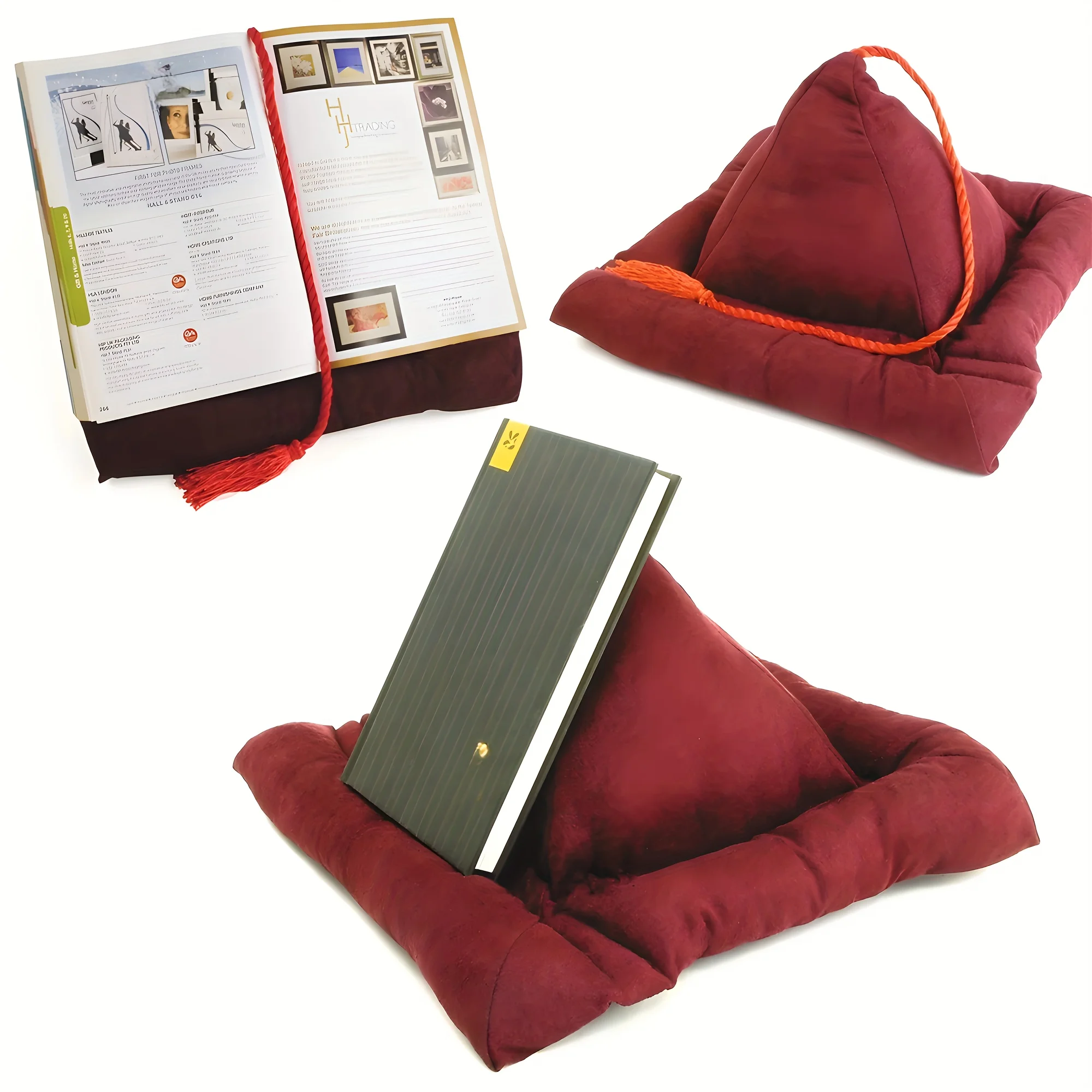 Pyramid Reading Pillow, Reading Bookshelf, Tablet, iPad, Bed Bookshelf, Reading Pillow Cushion, Stand, Reading Pad on Lap.
