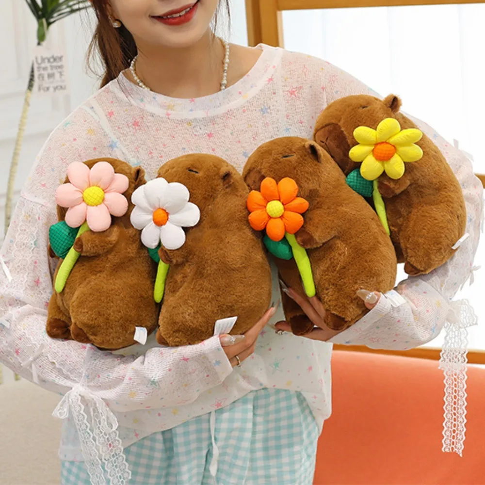 

Кукла с животными, пушистый цветок, капибара, плюшевая игрушка, мягкое животное, капибара, плюшевая кукла, милая коричневая капибара, мягкая кукла, подарок друзьям