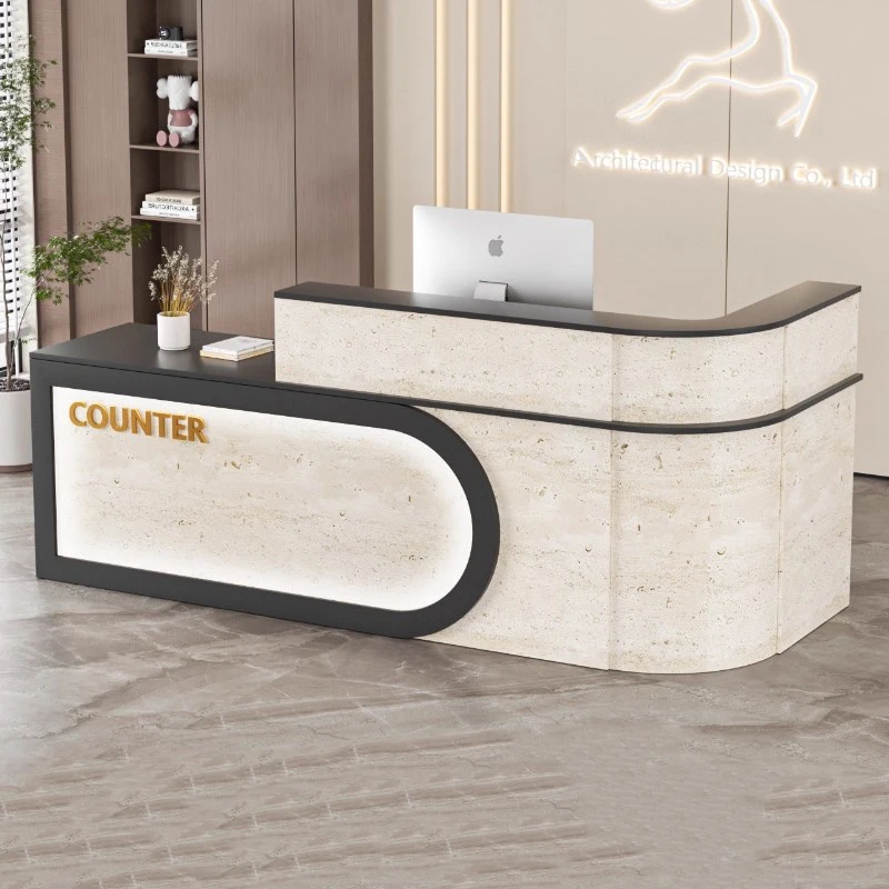 Simple Beauty Reception Counter Premium Luxury Modern Style Reception Desk Unique Creative Tresen Rezeption Office Furniture