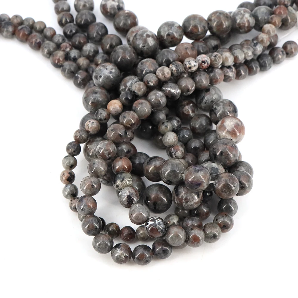 6/8/10/12mm Natural Reiki Yooperlite Stone Loose Spacer Fire Stone Crystals Gems Accessories for Jewelry Making DIY Handicrafts