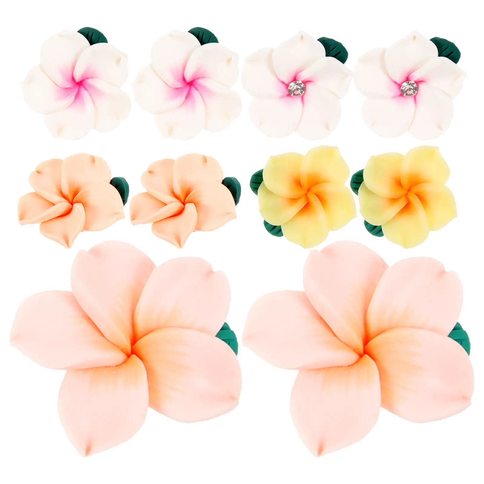 

10 шт. полимерных цветочных подвесок для рукоделия, украшения для заколок, 3D цветочные аппликации, креативные аксессуары для детских творческих проектов