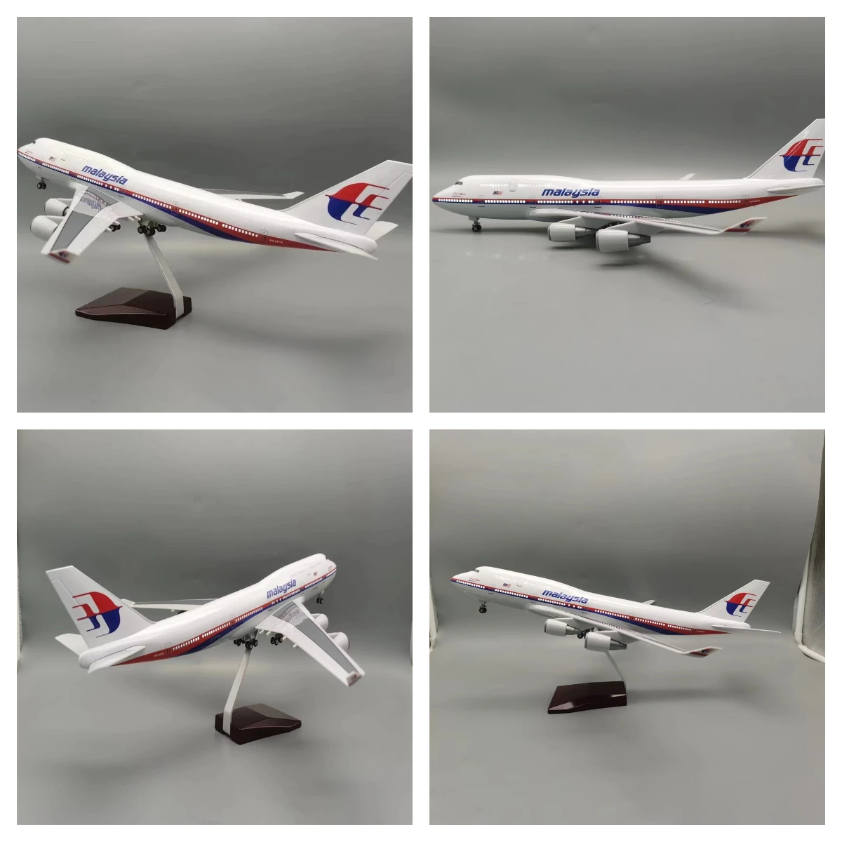 

Scale 47CM Airplane 747 B747 Malaysia Airlines Model W Light & Wheel Diecast Resin Plane For Desk Accessories Collection