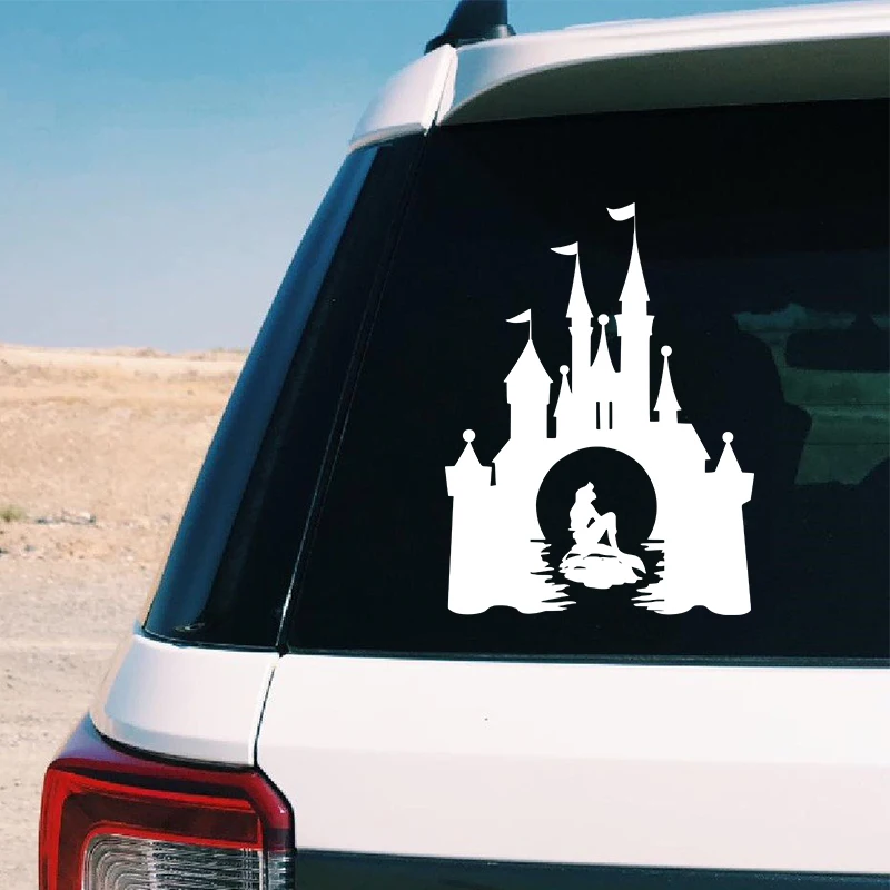 Die kleine Meerjungfrau Vinyl Aufkleber Auto Fenster Dekoration Aufkleber Ariel Prinzessin Schlösser Aufkleber für Laptop Tasse Wasserflasche Aufkleber