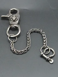 Punk 10ins Short Gunmetal biker Jeans Wallet Snake Chain Keychain Metal Skull Buckle Clips Snap Hoop Belt Chain car keychain