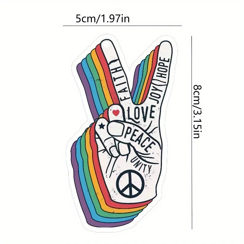 Rainbow Love & Peace Hands Car Scent Hanger - Inclusive Design, Mirror Vent Hanging, Lasting Fragrance