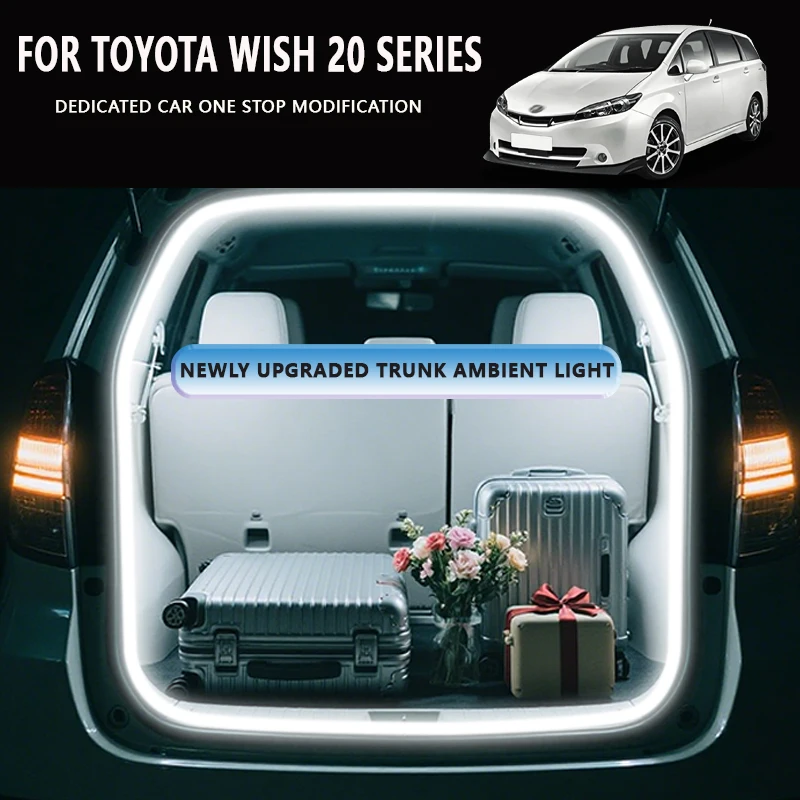 

FOR TOYOTA WISH 20 SERIES Rear Trunk LED Light Bar Strips Trunk Interior Decorative Lamp Strip Luggage Atmosphere Light