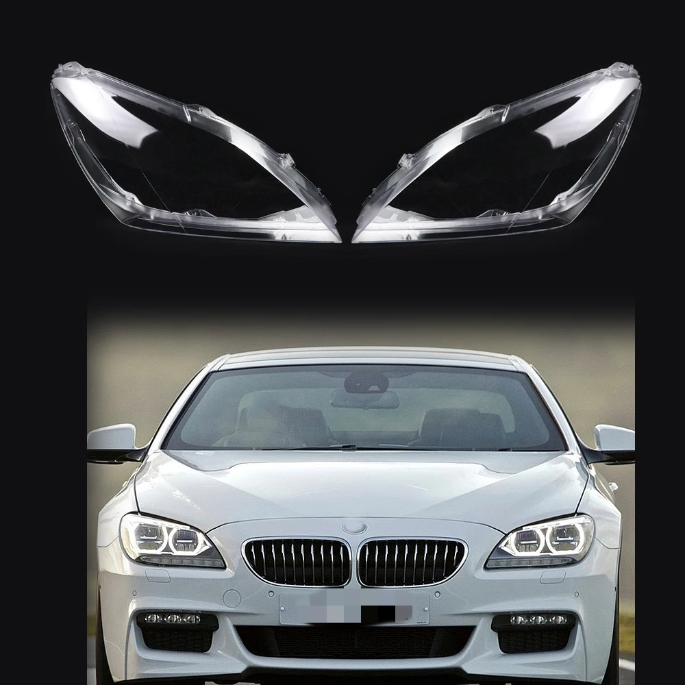 Pair LED Headlight Shell For BMW 6 Series F06 F12 M6 630 640 650 2010-2017 Lampshade Cover Lens