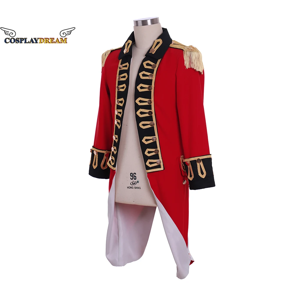 Medieval Men's Vintage Prince Coat Red Royal Military Uniform Jacket Cosplay Costume Hamilton Victorian Renaissance Coat Trench